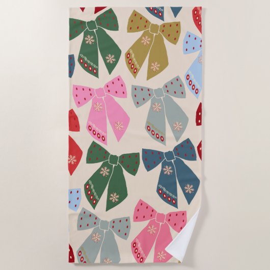 Serviette De Plage Noël Bows Coquette (Devant)