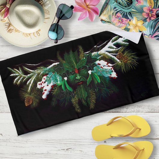Serviette De Plage Noël Homme vert