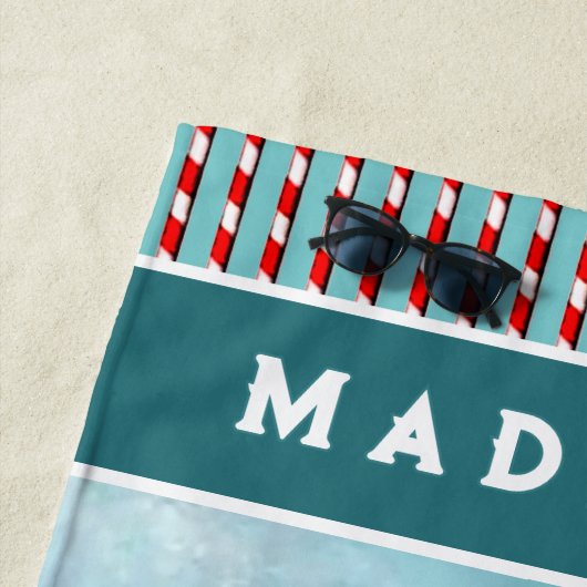 Serviette De Plage Noël personnalisé (En situation)