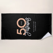 Serviette De Plage Noir 50 et fabuleux moderne 50e anniversaire (Devant)