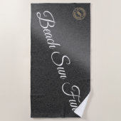 Serviette De Plage Noir argenté moderne (Devant)