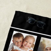 Serviette De Plage noir blanc collage photo monogramme initial classi (En situation)