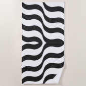 Serviette De Plage noir + blanc zèbre rayure motif moderne coussin mo (Devant)