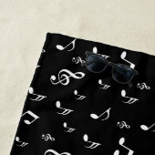 Serviette De Plage noir d'argent, note, musique, mélodie, musique, so (En situation)