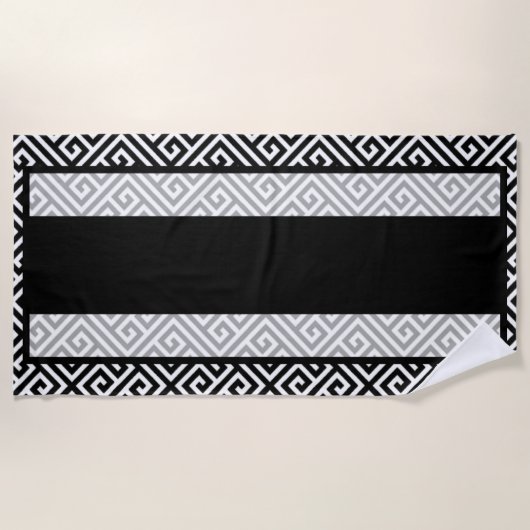 Serviette De Plage Noir et blanc (Devant)
