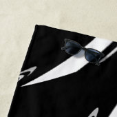 Serviette De Plage Noir et blanc moderne (En situation)