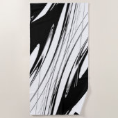 Serviette De Plage Noir et blanc moderne (Devant)