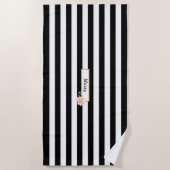 Serviette De Plage Noir et blanc personnalisé (Devant)