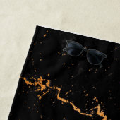 Serviette De Plage Noir et Marbre blanc (En situation)