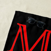 Serviette De Plage Noir et rouge M. Mme Personnalisée (En situation)