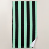 Serviette De Plage Noir et vert menthe (Devant)