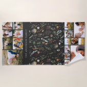 Serviette De Plage noir moderne élégant 17 photo pampas botanique bea (Devant)