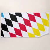Serviette De Plage Noir rouge jaune Bavaria Motif Drapeau Diamant (Devant)