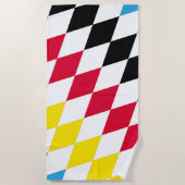 Serviette De Plage Noir rouge jaune Bavaria Motif Drapeau Diamant (Devant)