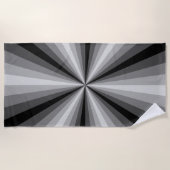 Serviette de plage noire à illusion d'optique (Devant)
