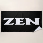 Serviette de plage noire blanche zen (Devant)