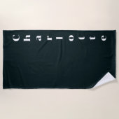 Serviette De Plage Nom blanc noir (Devant)