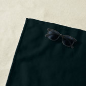 Serviette De Plage Nom blanc noir (En situation)