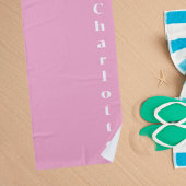 Serviette De Plage Nom blanc rose