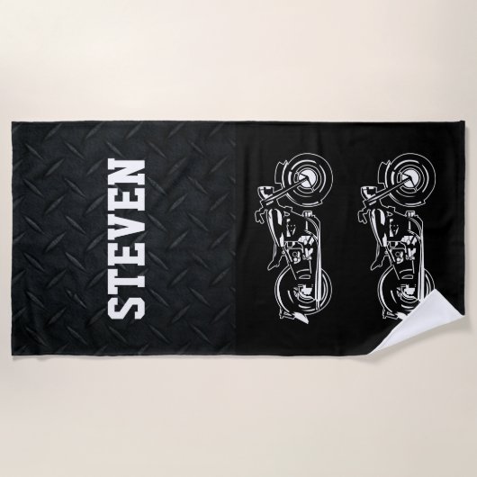 Serviette De Plage Nom Cool Motorcycle Black Men (Devant)