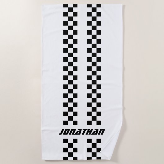 Serviette De Plage Nom Couleurs entièrement personnalisées Double À d (Devant)