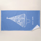 Serviette De Plage Nom de bateau de voile nautique (Devant)