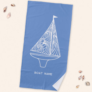 Serviette De Plage Nom de bateau de voile nautique