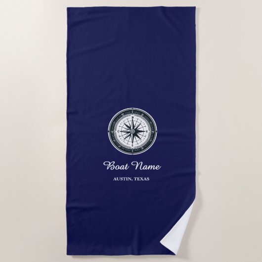 Serviette De Plage Nom de bateau personnalisé (Devant)