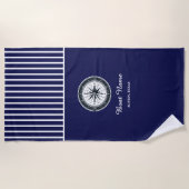 Serviette De Plage Nom de bateau personnalisé (Devant)