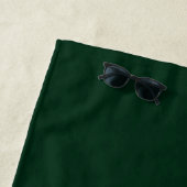 Serviette De Plage Nom de famille Forest Cabine vert (En situation)