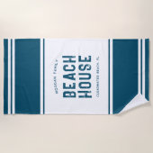 Serviette De Plage Nom de famille Summer Vacation Beach House (Devant)