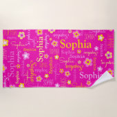 serviette de plage nom de fleurs de Sophia (Devant)