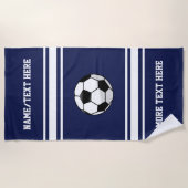 Serviette De Plage Nom de footballeur ou nom d'équipe votre couleur (Devant)