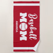 Serviette De Plage Nom de la maman de baseball personnalisée (Devant)