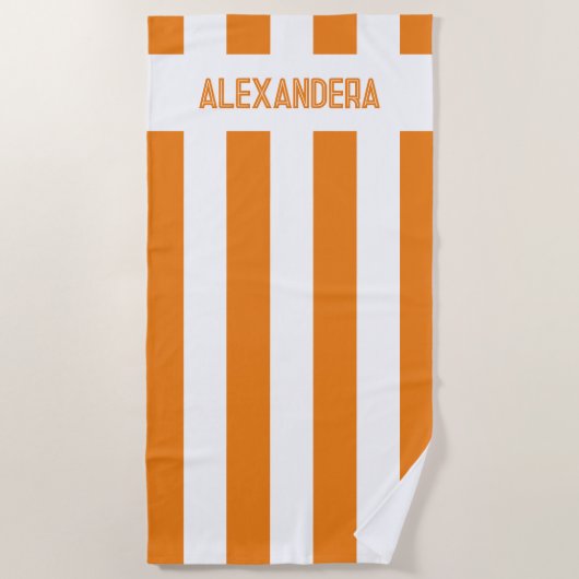 Serviette De Plage Nom de l'enterrement de vie de jeune fille Orange (Devant)