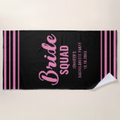 Serviette De Plage Nom de l'équipe de mariée Fête des mariées de la p (Devant)