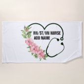 Serviette De Plage Nom de l'infirmière étudiante-inscrite-ancienne (Devant)