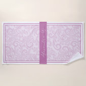 Serviette De Plage Nom de monogramme de fleur de prunier élégant en d (Devant)