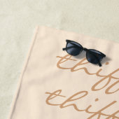 Serviette De Plage Nom de script Dégradé beige répétitif Nom (En situation)