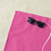 Serviette De Plage Nom de script tendance mignon personnalisé rose ch (En situation)