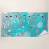 Serviette De Plage Nom des bulles gris turquoise (Devant)