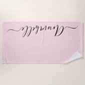 Serviette De Plage Nom des filles personnalisées rose pâle (Devant)