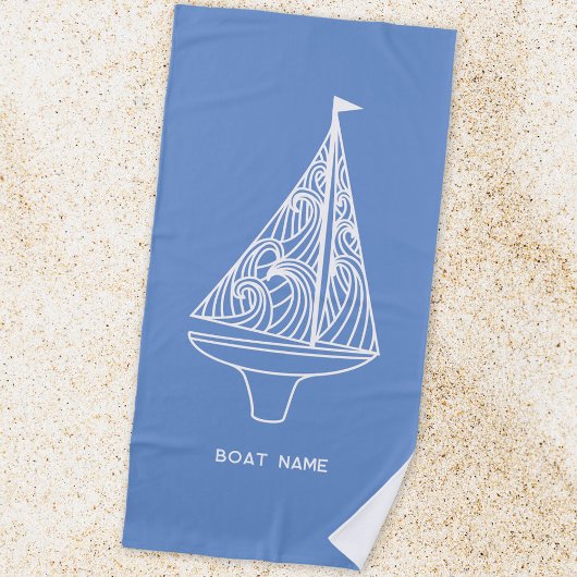 Serviette De Plage Nom du bateau à voile Nautique