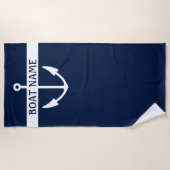 Serviette De Plage Nom du bateau Ancre Beach Towel (Devant)
