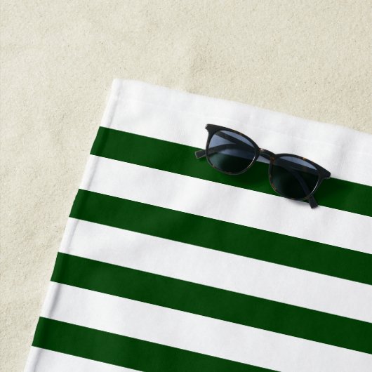 Serviette De Plage Nom du bateau Ancre nautique Stars Forest Green (En situation)