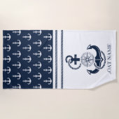 Serviette De Plage Nom du bateau d'Ancres nautiques (Devant)