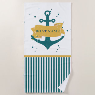 Serviette De Plage Nom du bateau nautique Personnalisé