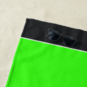 Serviette De Plage Nom du bloc de couleur Bandes vert noir (En situation)