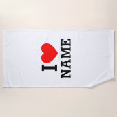 Serviette De Plage Nom du coeur (Devant)