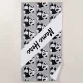 Serviette De Plage Nom du costume Panda (Devant)
